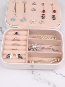 1 Miếng Du lịch xách tay Tổ chức đồ trang sức Hộp Đối với Nhẫn , Hoa tai , Dây chuyền Lưu trữ - trắng - Xem 9