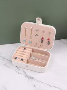 1 Miếng Du lịch xách tay Tổ chức đồ trang sức Hộp Đối với Nhẫn , Hoa tai , Dây chuyền Lưu trữ - trắng - Xem 2