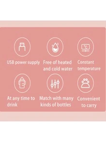 USB奶瓶保暖袋便攜牛奶保暖恆溫牛奶加熱包適用於戶外遊玩 - 粉色 - 查看 7