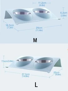 1 Miếng PP Bát dành cho thú cưng , Tối giản màu trơn Nhiều lưới Bát dành cho thú cưng Đối với Chó Và Mèo - Màu xanh lam - Xem 2