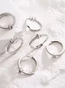 1pc Fashion Initials Letter Ring Women Classic Simple Opening Finger Ring For Women Party Jewelry Gift