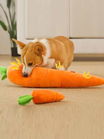 Durable Pet Toy Carrot Shaped Plush Toy