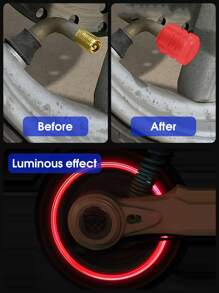 2pcs Red Color Bike & Motorcycle Glow In Dark Tire Valve Stem Caps Car Wheel Night Light Air Valve Caps - Burgundy - View 4