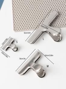 1入組不銹鋼密封極簡素色銀手動食品密封夾