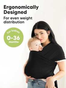 Baby Rebozo Ergonomic Baby Carrier - Black - View 3