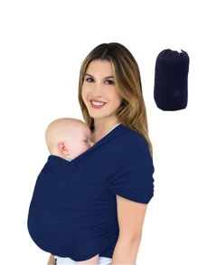 Portabebés multifuncional, fular portabebés, portabebés frontal, mono de lactancia, adecuado para recién nacidos y niños pequeños, diseño orientado hacia delante, fácil de llevar, fular portabebés para todas las estaciones - Azul Marino - Ver 6