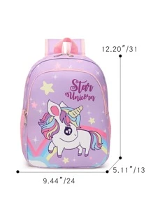 Hàng mới đến Phim hoạt hình Unicorn In Ba lô - Màu tím - Xem 4