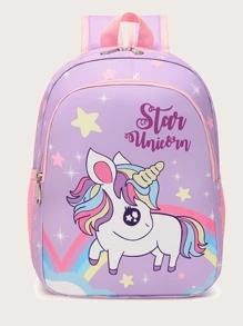 Hàng mới đến Phim hoạt hình Unicorn In Ba lô - Màu tím - Xem 2