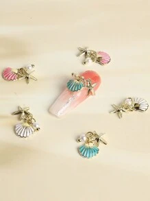 Nâng cấp Của bạn Móng tay Phong cách , 6 cái Biển Ngôi sao lột vỏ Hợp kim + Nhựa DIY Nghệ thuật làm Móng Phụ kiện , Thích hợp Đối với phụ nữ Và Cô gái - Nhiều màu - Xem 2