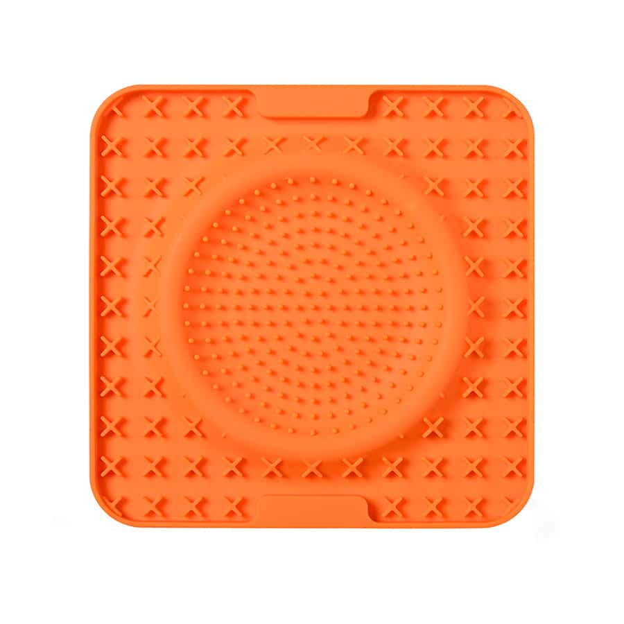Silicone Dog Anti-slip Slow Feeding Mat Lick Pad For Dogs Orange - Orange - View 1