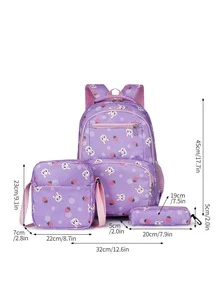 大容量,輕便,粉色,可愛閒暇大容量入組套混合性包帶筆盒書包套裝適用於青少年女孩女士大學學生完美適用於學校,小學,中間學校,中學,大學,返校 - 彩色 - 查看 8