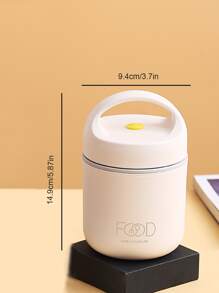 1 pieza Caja de almuerzo y taza para sopa aislada de acero inoxidable 304 con tapa sellada y asa, recipiente térmico portátil para alimentos, regalo de Navidad - Blanco - Ver 3