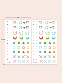 兩張月亮和愛心圖案發光發亮紋身貼紙 - 棕色 - 查看 6