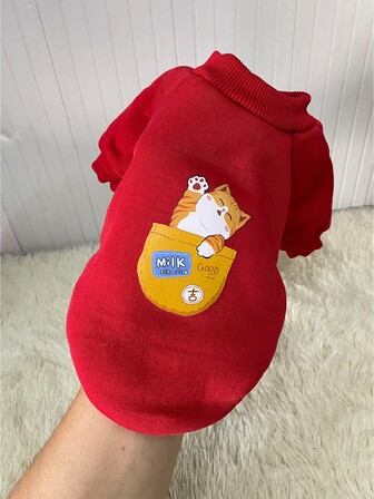 1 pieza Jersey unisex gato con estampado adecuado para bajo techo, en exteriores mascotas