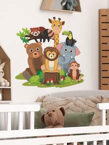 1入組卡通動物混合性牆貼 - 彩色 - 查看 5