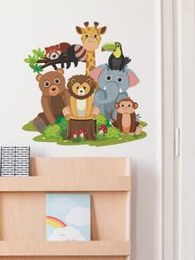 1入組卡通動物混合性牆貼 - 彩色 - 查看 4