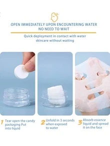 20pcs Flexible & Comfortable Compressed Facial Mask Tablets, Ideal For Travel - White - View 2