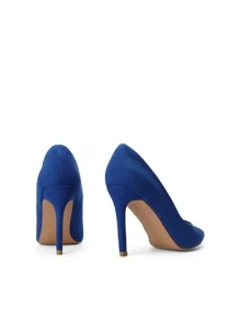 Women Stiletto High Heel Pumps Pointed Toe Elegant Wedding Court Pumps Shoes - Xanh đậm - Xem 6