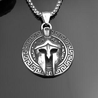 1入組戰士口罩形狀男士鈦鋼項鍊