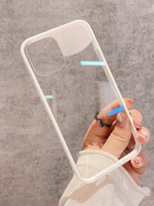 Contrast Frame Clear Phone Case Compatible With IPhone 11,IPhone 13,IPhone 14 Pro Max - White - View 4