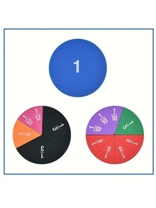 大尺寸彩色磁性分數餡餅帶軟EVA材料數學學習工具適用於家庭學習和學校教學 - 彩色 - 查看 2