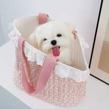 perro Bolsa de transporte Mochilas para perros perro pequeño Bolso Mochila para mascota de mascota llevar Bolso perrito Accesorios mini Mochila - Rosa - Ver 1