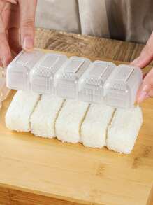 1pc Rice Ball Mould Sushi Mold, Warship Sushi Mold With 5-part Handheld Plastic Seaweed Rice Bowl DIY Sushi Maker - Clear - View 3