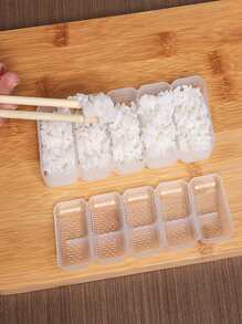 1pc Rice Ball Mould Sushi Mold, Warship Sushi Mold With 5-part Handheld Plastic Seaweed Rice Bowl DIY Sushi Maker - Clear - View 7