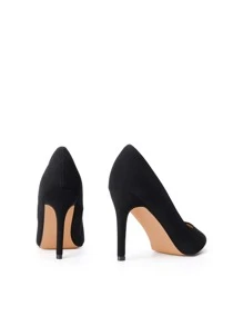 Women Stiletto High Heel Pumps Pointed Toe Elegant Wedding Court Pumps Shoes - 黑色 - 查看 7