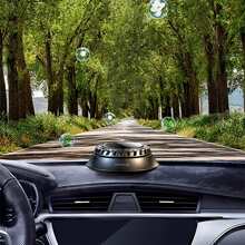 Cafele Solar Rotating Car Air Freshener, Car Decoration Car Diffuser, Car Aromatherapy,Car Essential Oil Diffuser For Car - Black - View 2