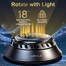 Cafele Solar Rotating Car Air Freshener, Car Decoration Car Diffuser, Car Aromatherapy,Car Essential Oil Diffuser For Car - Black - View 4