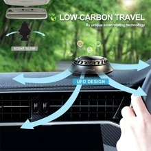 Cafele Solar Rotating Car Air Freshener, Car Decoration Car Diffuser, Car Aromatherapy,Car Essential Oil Diffuser For Car - Black - View 5