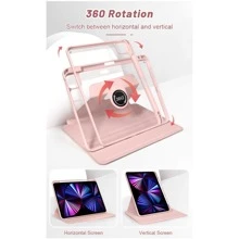 Xoay 360 độ Tương thích với iPad pro1/2/3/4/5/6th Thế hệ 11/12.9inch Air4/5th 10th Gen 10.9inch iPad 7/8/9th 10.2inch iPad Air1/2 iPad 5/6th Gen 9.7inch Cover Gấp ba lần trường hợp - Màu Xám nhạt - Xem 6