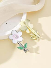 2 piezas Horquilla para mujeres multicolor con diamante de imitación electrochapado moda , adecuado para uso diario - Multicolor - Ver 4