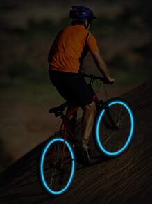 2pcs Blue Led Bicycle Wheel Light & Tire Valve Light For Motorcycles & Cars, Multi-function Night Riding Decorative Lighting