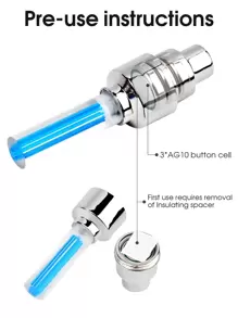 2pcs Blue Led Bicycle Wheel Light & Tire Valve Light For Motorcycles & Cars, Multi-function Night Riding Decorative Lighting