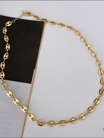 1 st. Kaffebönor Formad Halsband Hängsmycke Med Rostfri Guld plätering