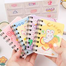 1 Cuaderno En Espiral Portátil Miniatura De Dibujos Animados Con 80 Hojas Para Niños - Multicolor - Ver 6
