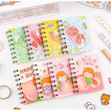1 Cuaderno En Espiral Portátil Miniatura De Dibujos Animados Con 80 Hojas Para Niños - Multicolor - Ver 2