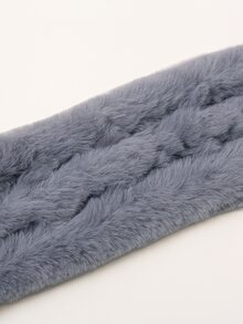 1 pieza Pañuelo de mujeres unicolor pelaje de conejo para otoño/invierno - Gris Oscuro - Ver 5