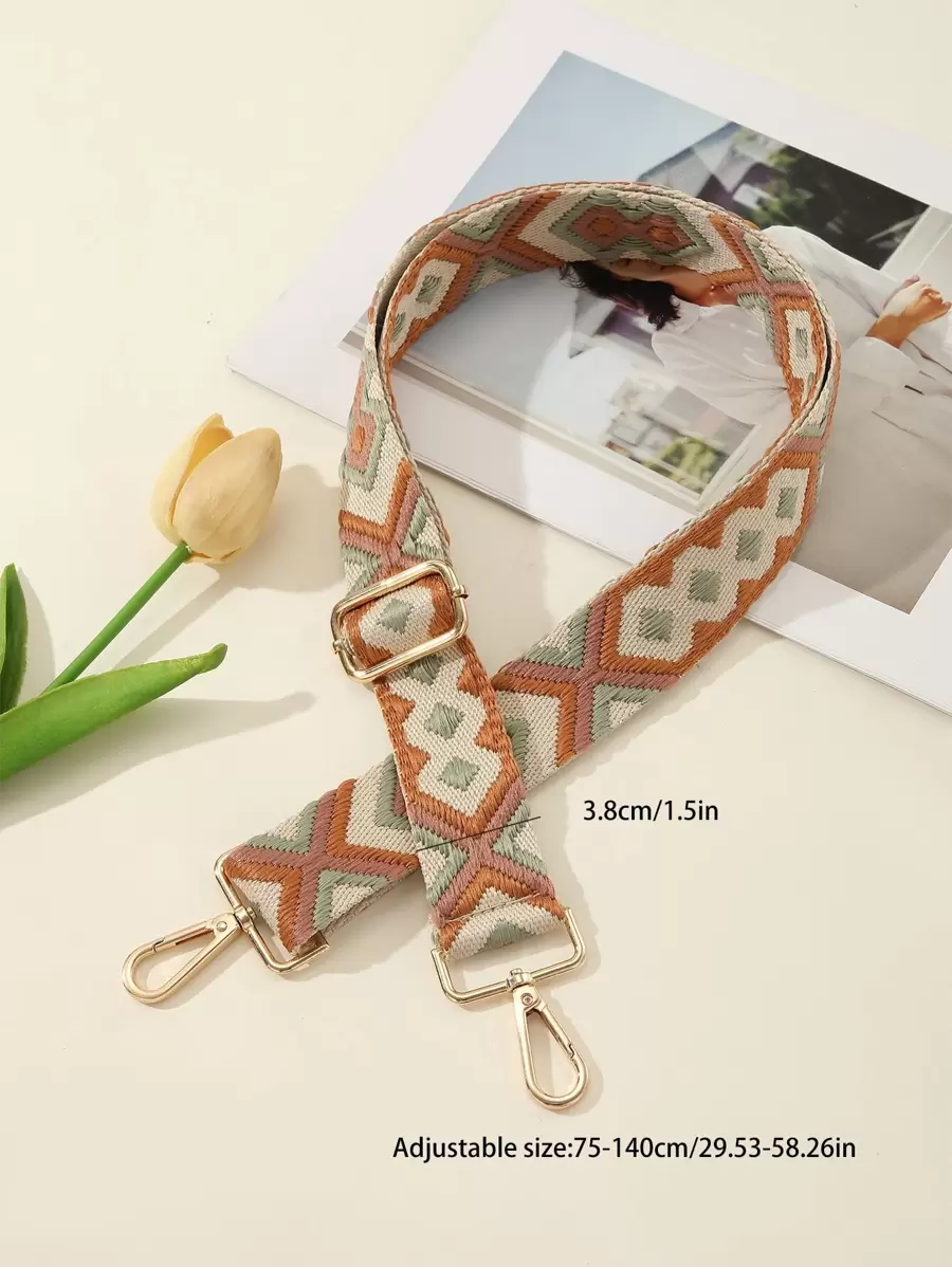 New Arrival Contrast Color Diamond Shaped Bag Strap For Women's Bags, Crossbody Or Shoulder - Beige - View 1