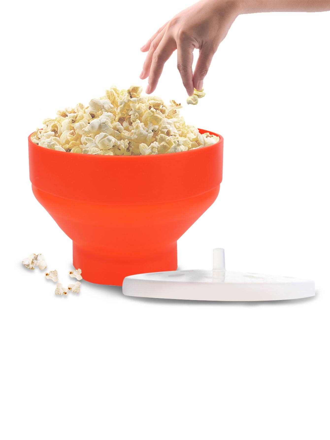 Diy chips fruit dish microwave popcorn bowl bucket foldable red kitchen