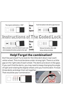 帶密碼鎖筆記本-適用於寫作、文具、學校用品 - 藍色 - 查看 10
