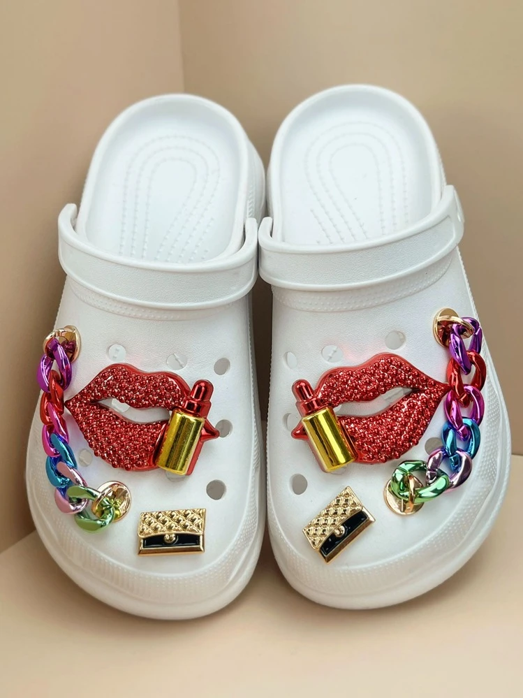 TSHAOUN 12 ciondoli per scarpe da donna, adatti a sandali con zoccoli, decorazione moda, ciondoli con diamanti in cristallo, perla, fiore d'amore, fibbie per scarpe decorative fai-da-te (12 Pcs
