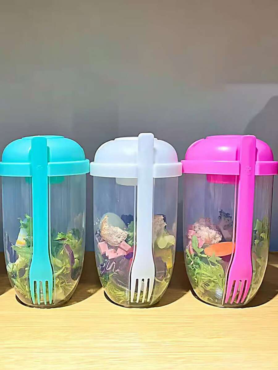 1入組早餐外帶杯、1入組優格外帶杯、1入組帶叉的穀類杯、1入組隔夜燕麥容器、1入組可重複使用的便攜式優格點心容器、1入組水果和蔬菜點心杯 - 玫紅色 - 查看 1