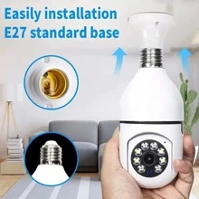 Wifi Camera E27 Light Bulb Hd High-definition Camera Smart Wireless Night Vision Dual Illumination Full-color Light Bulb Camera Office/home Monitor Camera - White - View 2