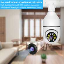 Wifi Camera E27 Light Bulb Hd High-definition Camera Smart Wireless Night Vision Dual Illumination Full-color Light Bulb Camera Office/home Monitor Camera - White - View 3