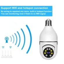 Wifi Camera E27 Light Bulb Hd High-definition Camera Smart Wireless Night Vision Dual Illumination Full-color Light Bulb Camera Office/home Monitor Camera - White - View 5