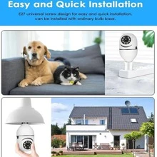 Wifi Camera E27 Light Bulb Hd High-definition Camera Smart Wireless Night Vision Dual Illumination Full-color Light Bulb Camera Office/home Monitor Camera - White - View 6