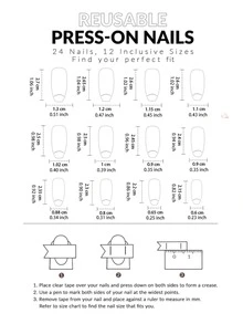 24 Unids/set De Uñas Postizas Estilo Ballet Ondulado Brillante Degradado Con Estilo Ins Para Chicas Europeas Y Americanas - Multicolor - Ver 5